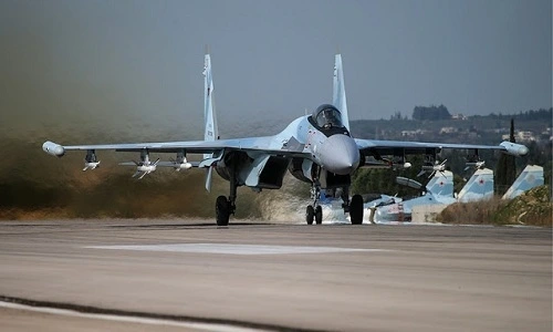Tiêm kích Su-35S của Nga ở Syria. Ảnh: Theboresight.