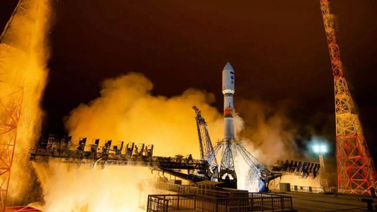 Tên lửa Soyuz-2.1b mang theo vệ tinh quân sự, được phóng từ sân bay vũ trụ Plesetsk. Ảnh: Bộ Quốc phòng Liên bang Nga