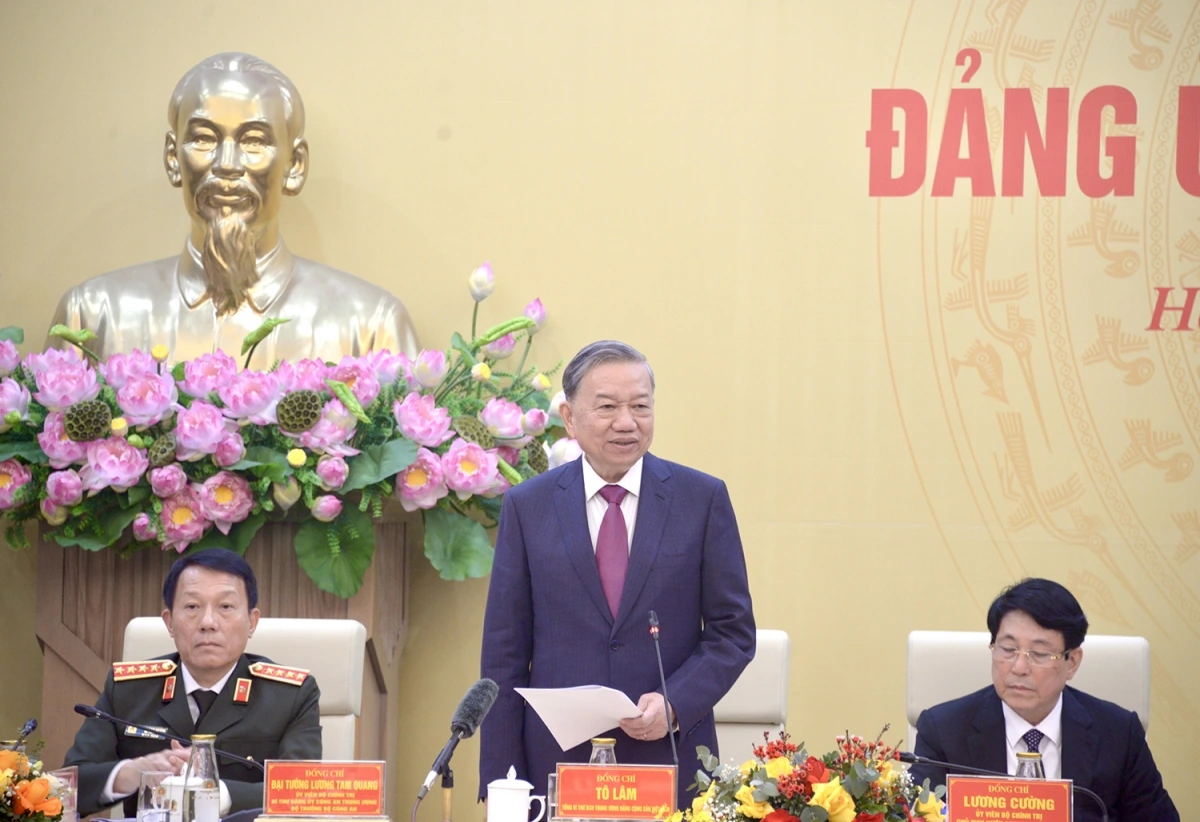 Tổng Bí thư Tô Lâm phát biểu tại hội nghị