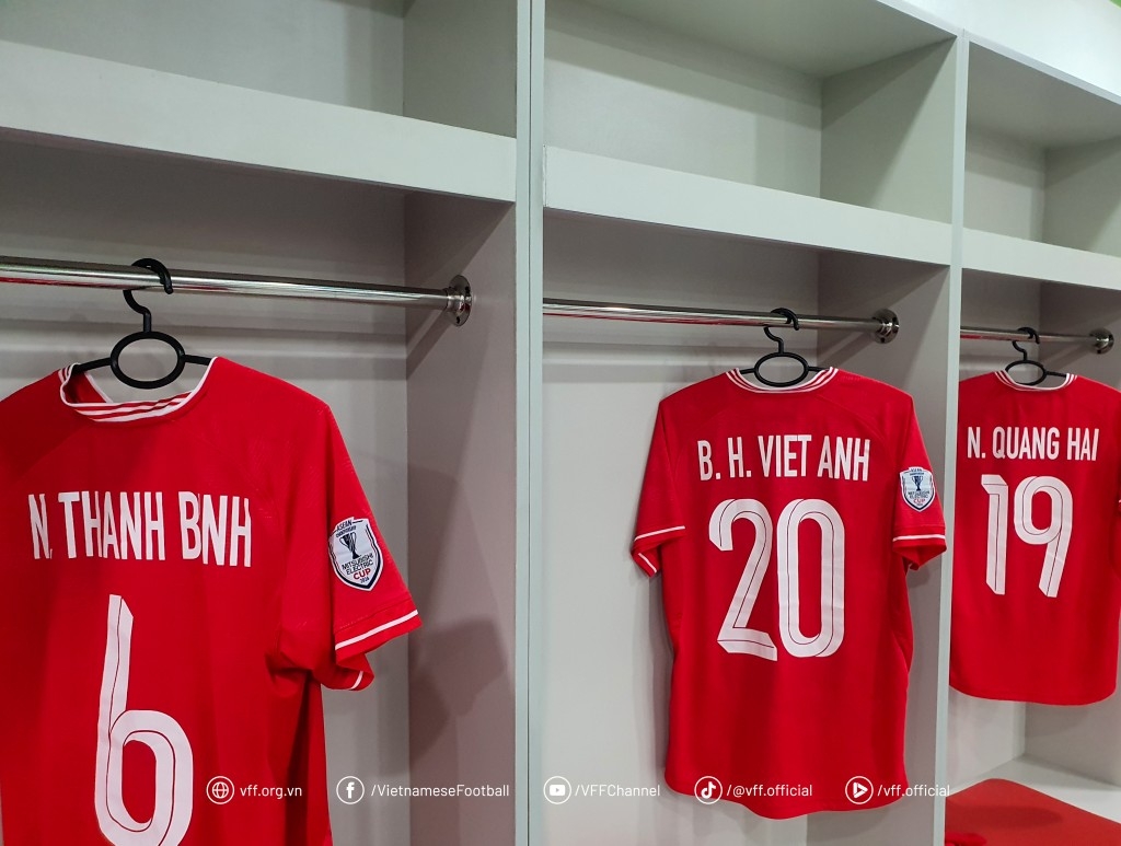 Hình ảnh phòng thay đồ của ĐT Việt Nam. (Nguồn: VFF). 