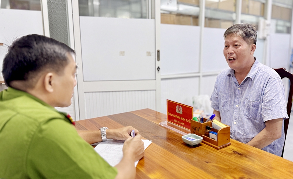 Bị can Nguyễn Văn Điểm khai nhận tại Cơ quan công an