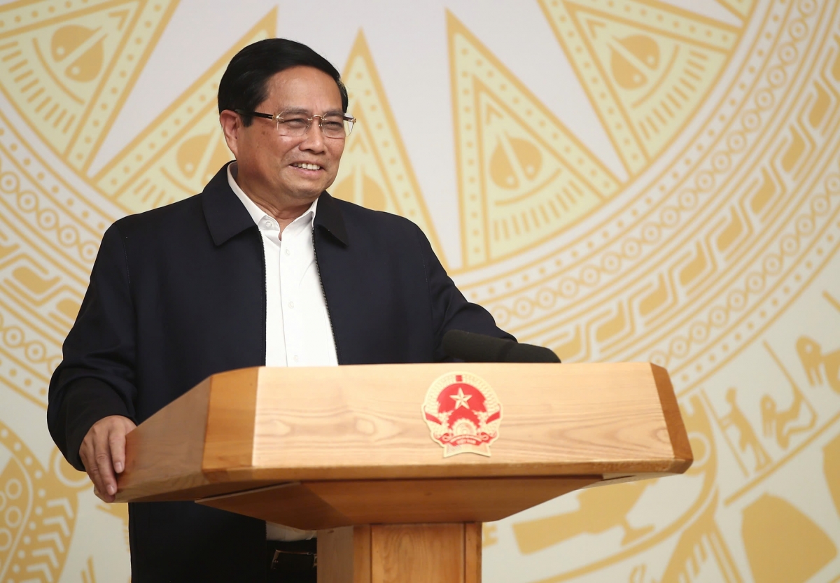 Thủ tướng Phạm Minh Chính tại buổi gặp mặt.