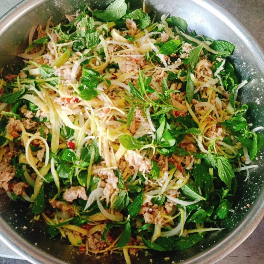 A flying fish salad bursting with vibrant flavors (Photo: My Le Tran)