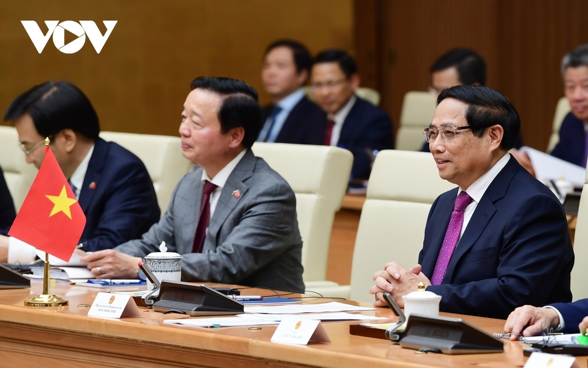 Thủ tướng Phạm Minh Chính bày tỏ vui mừng khi Thủ tướng Nga Mikhail Vladimirovich Mishustin cùng đoàn đại biểu cấp cao sang thăm và làm việc tại Việt Nam.