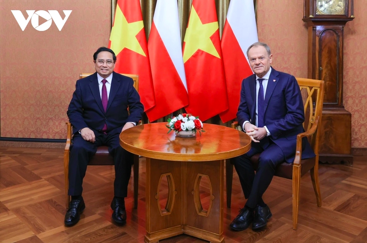 Thủ tướng Việt Nam Phạm Minh Chính và Thủ tướng Ba Lan Donald Tusk.