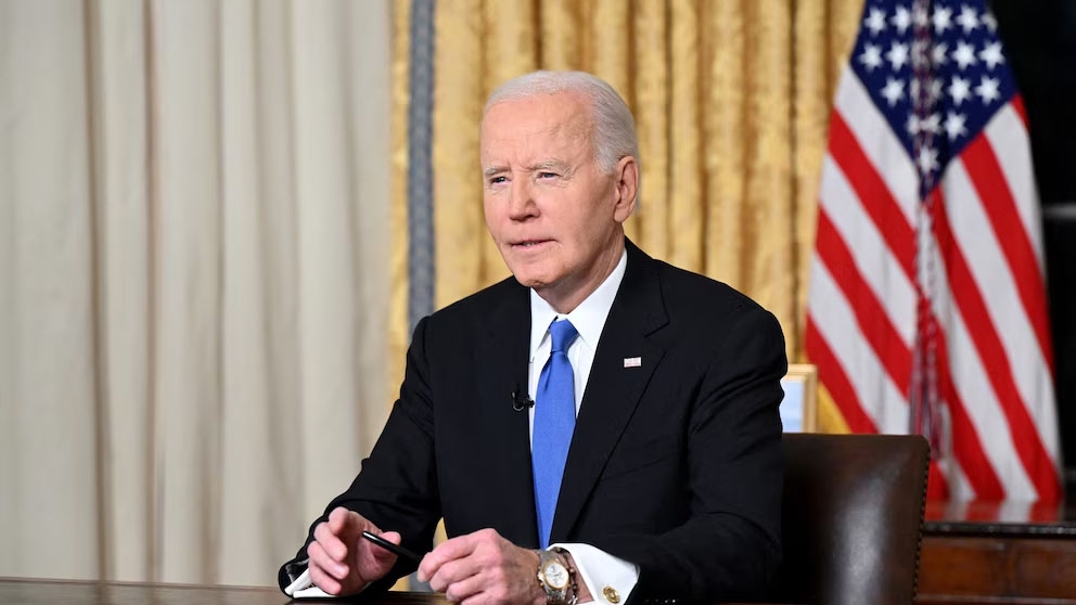 Tối 15/1, Tổng thống Mỹ Joe Biden đã có bài phát biểu chia tay từ Phòng Bầu dục, khép lại sự nghiệp chính trị kéo dài nửa thế kỷ của mình. Ảnh: Getty