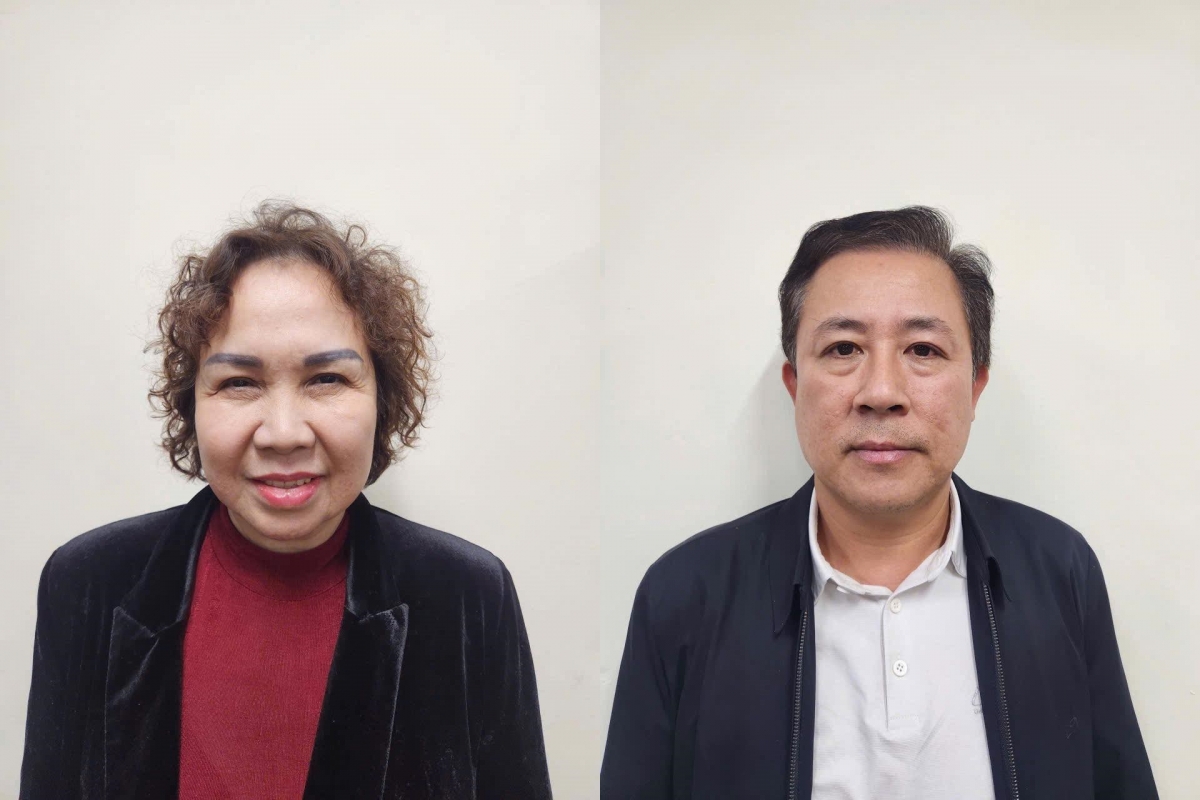 Bị can Chu Thị Thành (trái) và Mai Anh Tuyên