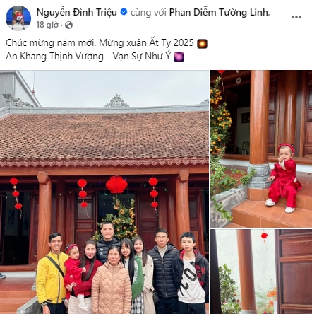 Thủ thành Đình Triệu vui xuân, đón Tết bên gia đình và người thân.