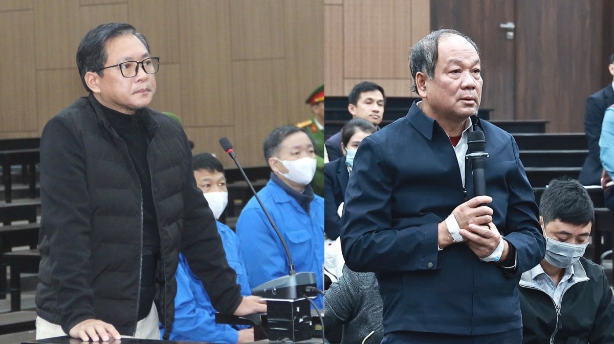 Bị cáo Nguyễn Cao Trí (trái) và Mai Tiến Dũng