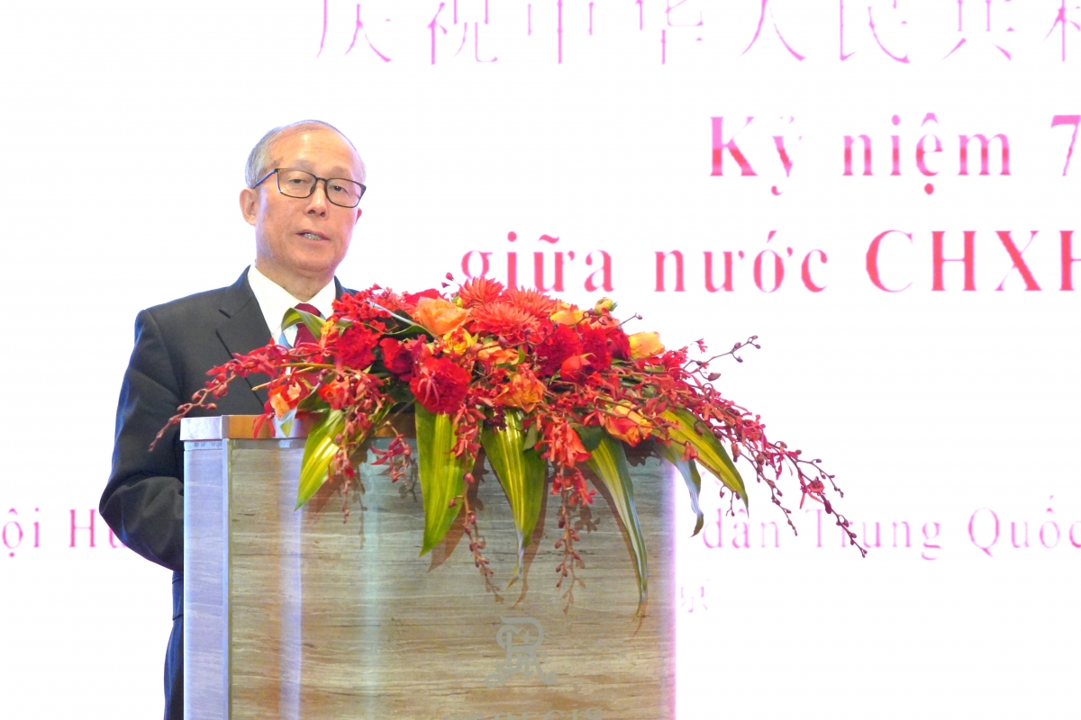 Phó Chủ tịch Quốc hội Trung Quốc Lý Hồng Trung phát biểu tại Lễ kỷ niệm