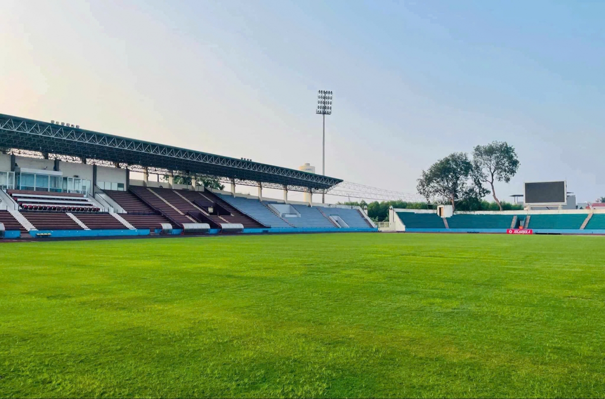 Sân vận động Việt Trì đảm bảo yêu cầu tổ chức các trận đấu ASEAN Cup 2024. Ảnh: Tô Công