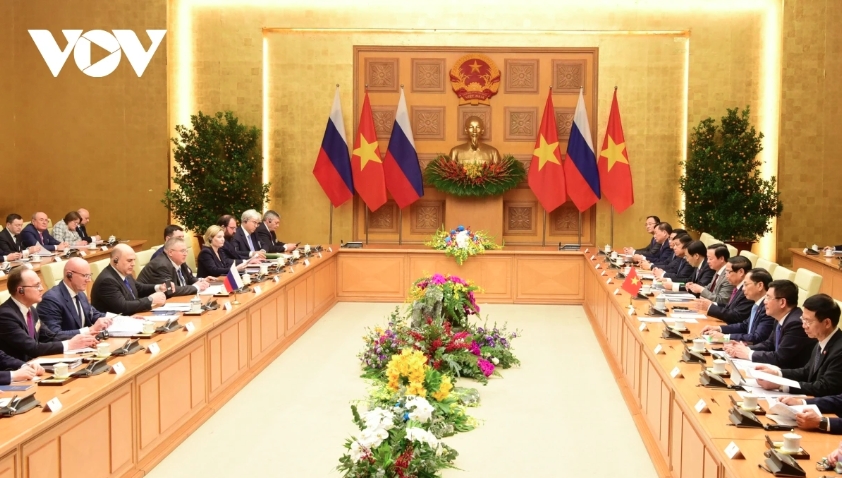 Hai Thủ tướng hội đàm tại trụ sở Chính phủ