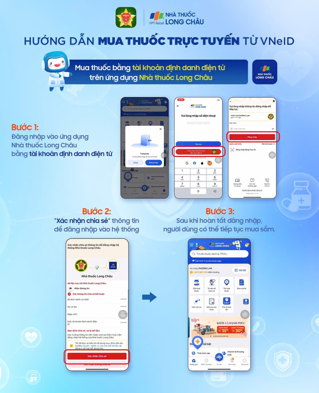 Hướng dẫn mua thuốc trực tuyến từ ứng dụng VNeID