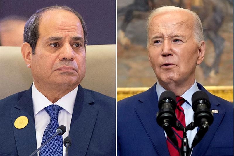 Tổng thống Ai Cập Abdel Fattah El-Sisi (trái) và Tổng thống Mỹ Joe Biden. Ảnh: Al-Ahram