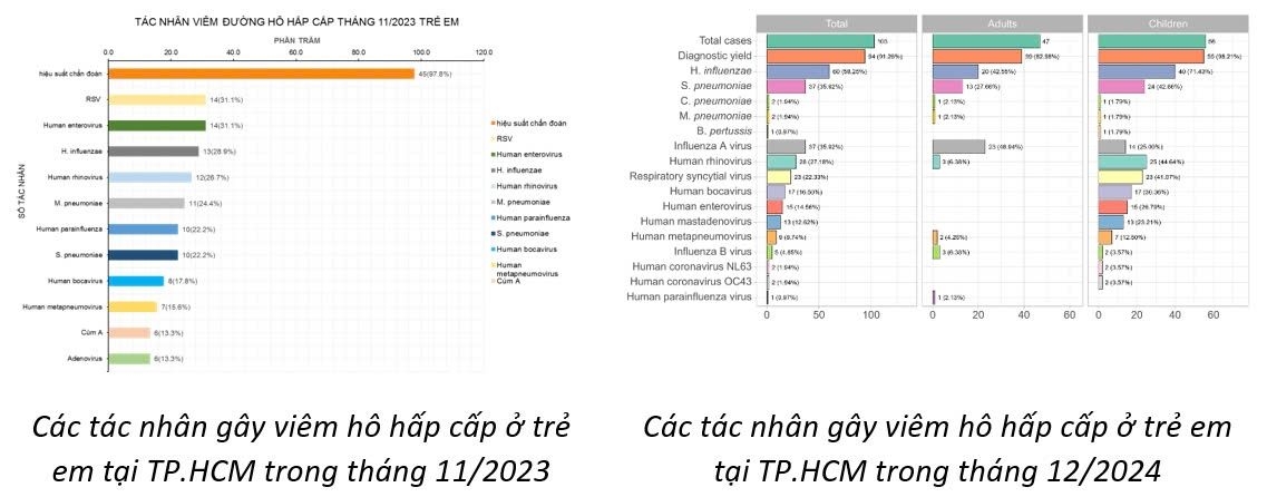 HMPV không phải là virus mới, từng được phát hiện là một trong những tác nhân gây viêm hô hấp ở trẻ em trong các năm 2023 và 2024. Ảnh: Sở Y tế TP.HCM