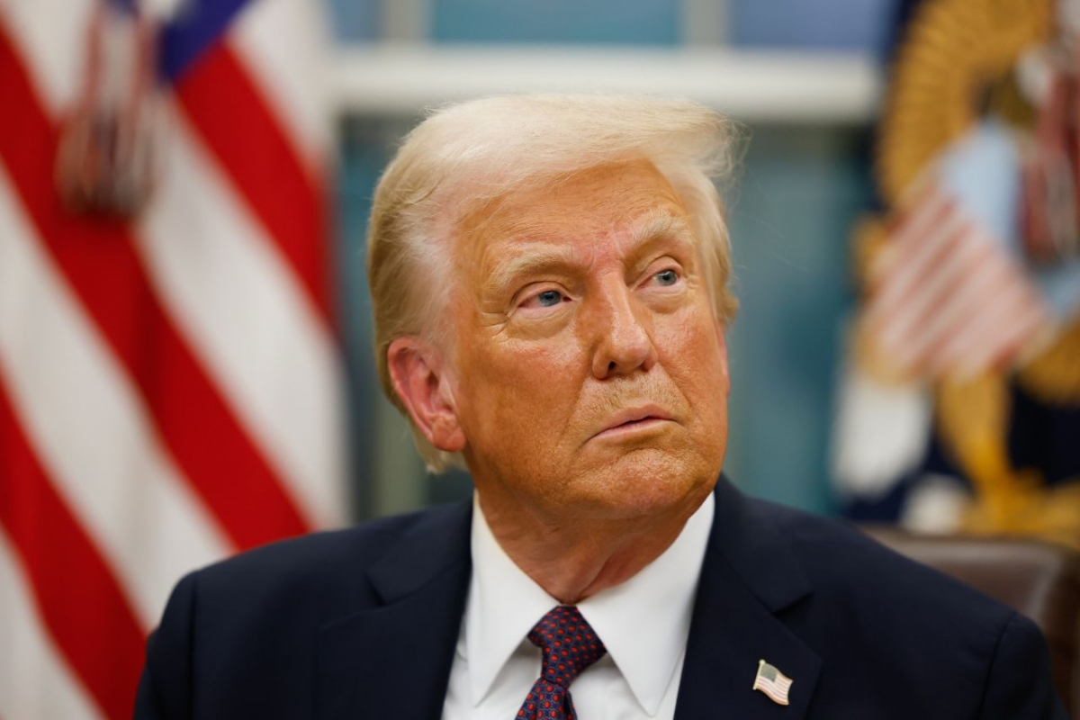 Tổng thống Trump tại Phòng Bầu dục ngày 21/1/2025. Ảnh: Getty