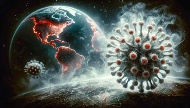Minh họa về virus HMPV đang bùng phát ở Trung Quốc. Ảnh: ChatGPT