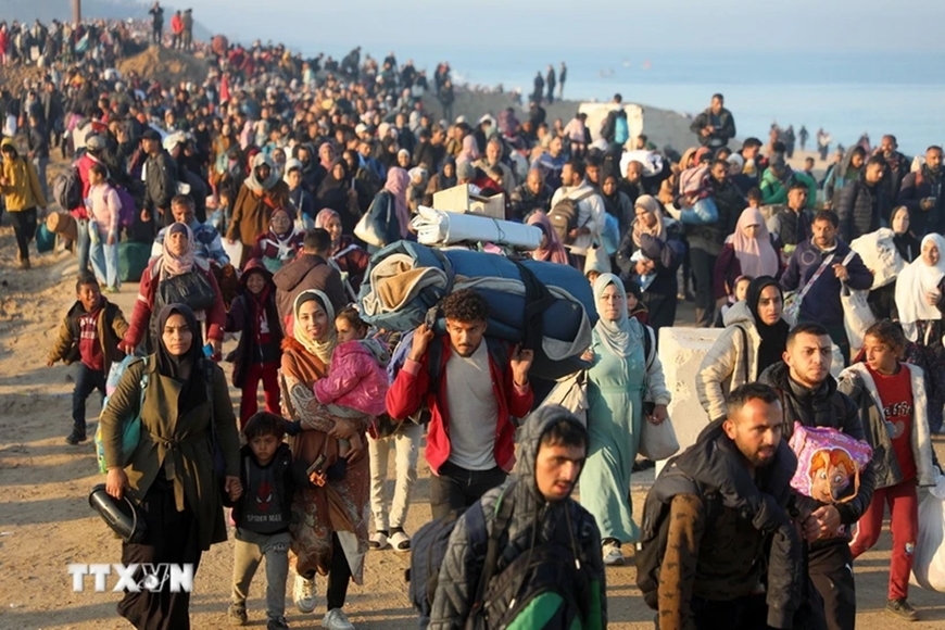 Người dân tại Dải Gaza. (Nguồn: THX/TTXVN)