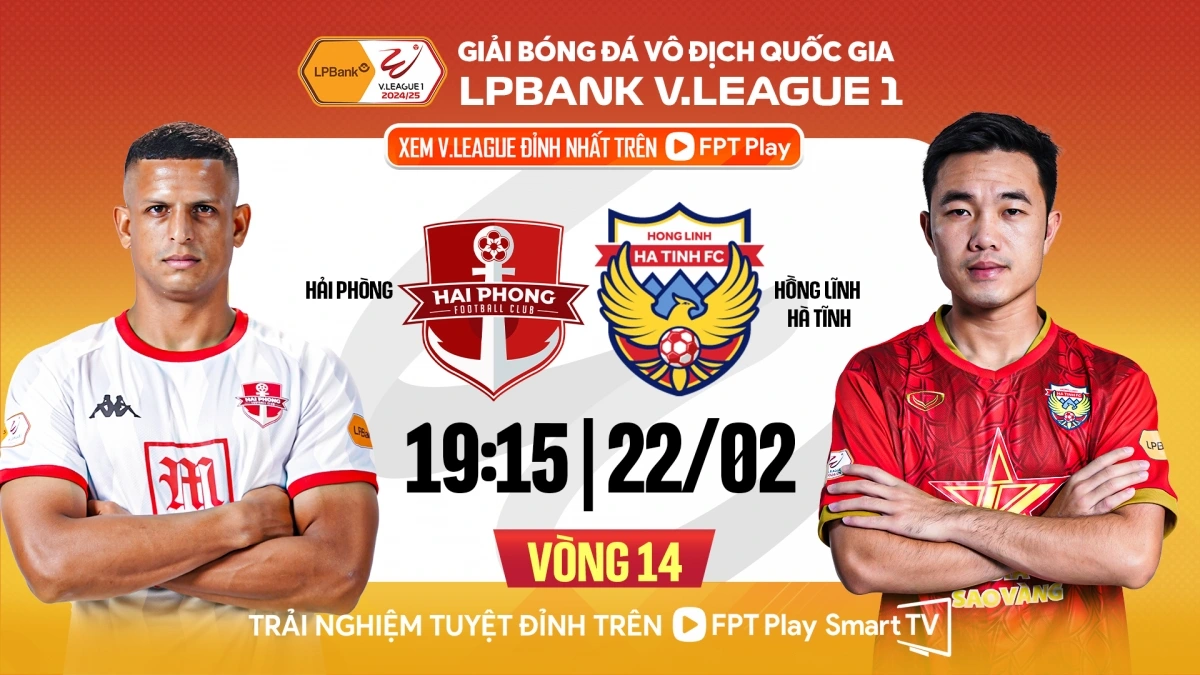 Trận đấu giữa Hải Phòng với Hà Tĩnh diễn ra vào lúc 19h15 ngày 22/2.