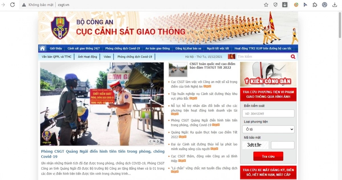 Phần mềm quản lý Giấy phép lái xe (GPLX) ngay trên website của Cục (http://www.csgt.vn) giúp người dân có thể dễ dàng tra cứu xem phương tiện của mình có vi phạm giao thông hay không.