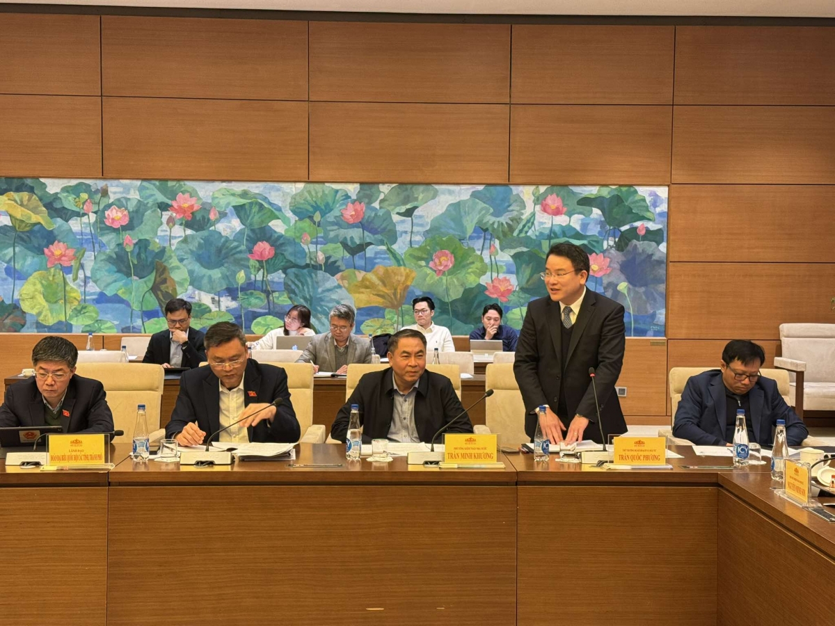 Thứ trưởng Bộ Kế hoạch và Đầu tư Trần Quốc Phương báo cáo tại phiên họp