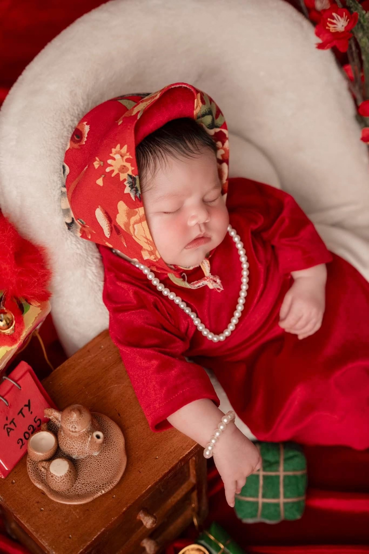  Ban đầu, Nhật Kim Anh giấu kín hình ảnh con gái nhưng sau lễ đầy tháng của bé, cô thoải mái khoe diện mạo em bé với bạn bè, đồng nghiệp và khán giả. Khi chụp ảnh dịp Tết, nữ diễn viên còn cho con gái hóa thân thành "mợ Ba" - nhân vật cô từng đóng trong phim truyền hình "Tiếng sét trong mưa". Bé Julia được nhận xét đáng yêu, biểu cảm ngộ nghĩnh khi chụp ảnh.