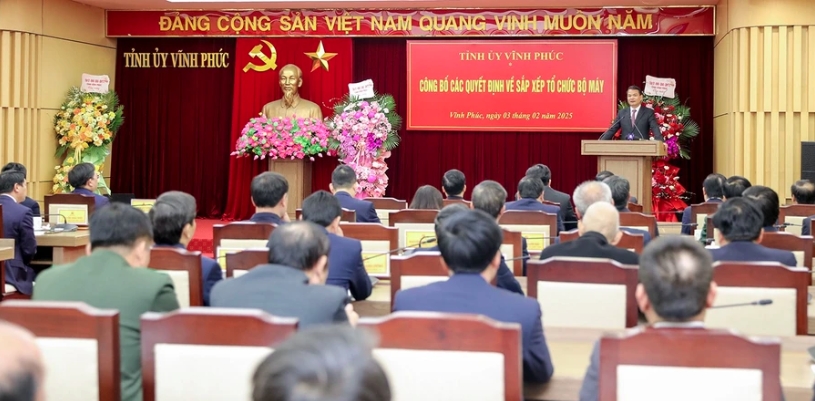 Tỉnh ủy tổ chức hội nghị công bố các quyết định về sắp xếp tổ chức bộ máy ngày 3/2.