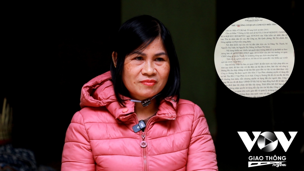 Bà Nguyễn Thị Thủy cho rằng, quyết định bãi khiếu nại của người dân từ phía Công an huyện Thanh Trì là bỏ lọt tội phạm. Bà và các hộ dân chưa từng nhận tiền chuyển nhượng đất