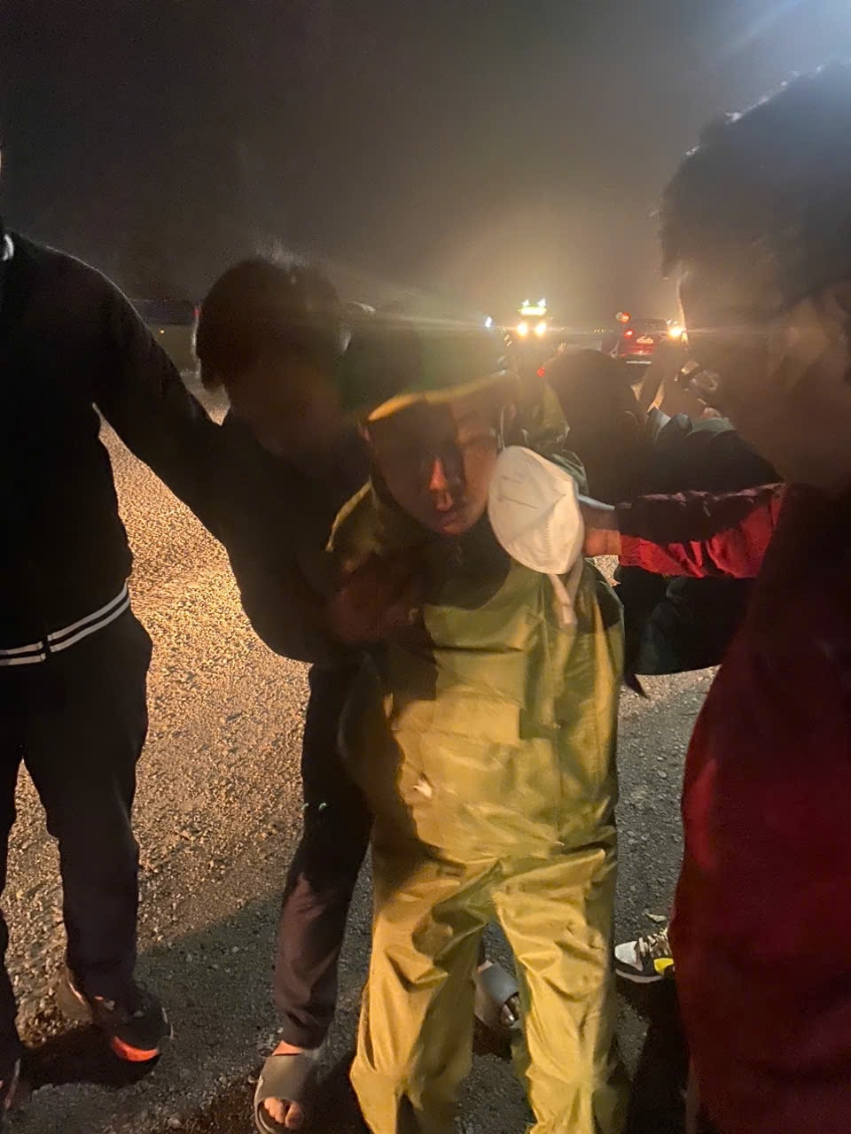 Nghi phạm Trần Văn Huy bị bắt khi đang  tẩu thoát.