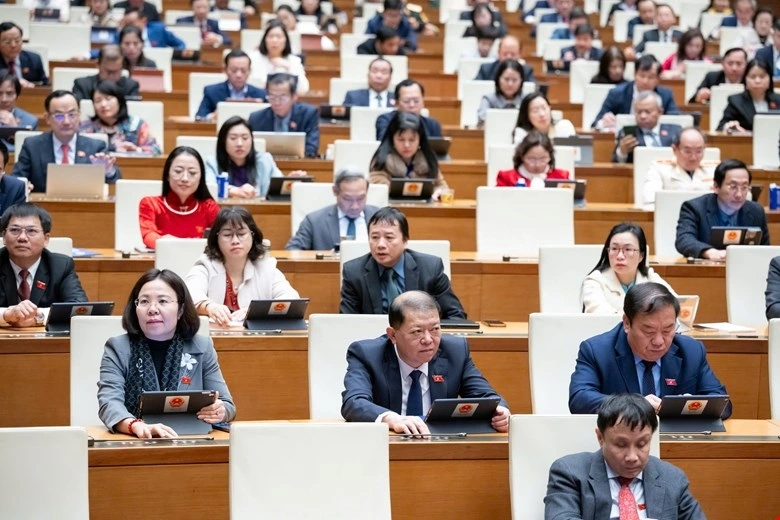 Các đại biểu biểu quyết thông qua nghị quyết.