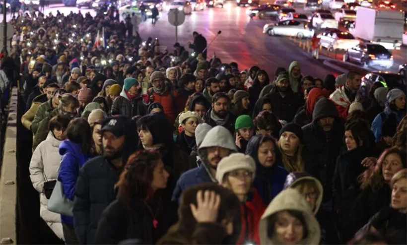 Người biểu tình ở Tbilisi ngày 30/1/2025. Ảnh: Civil.ge