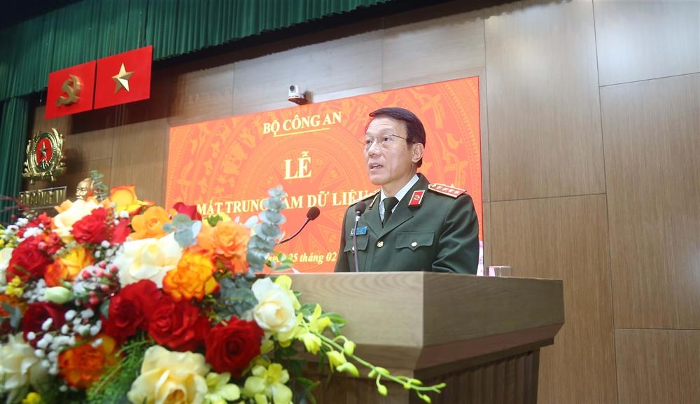 Bộ trưởng Lương Tam Quang phát biểu tại buổi Lễ. Ảnh Bộ Công an