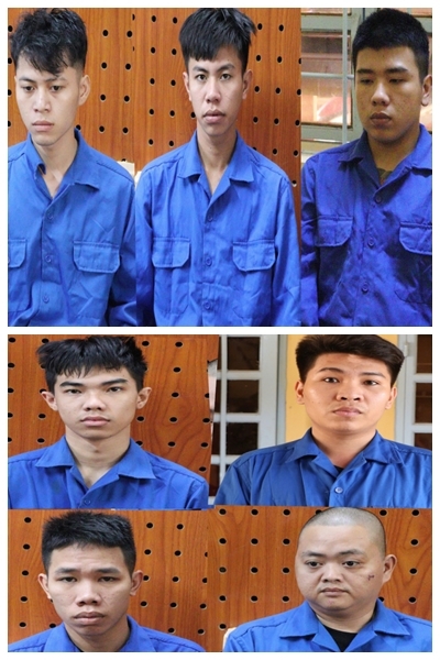 Nhóm 7 bị can bị bắt tạm giam. 