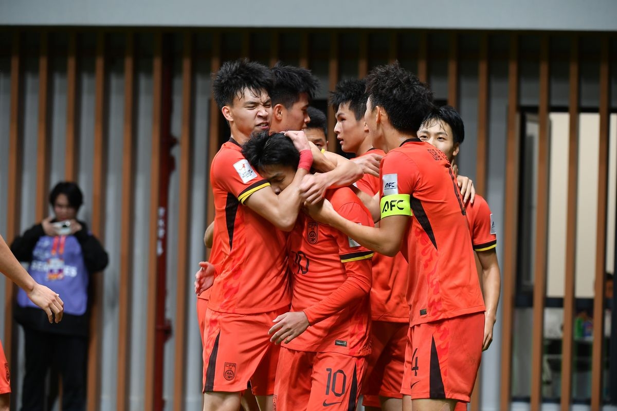 Các cầu thủ Trung Quốc ăn mừng chiến thắng. (Ảnh: AFC). 