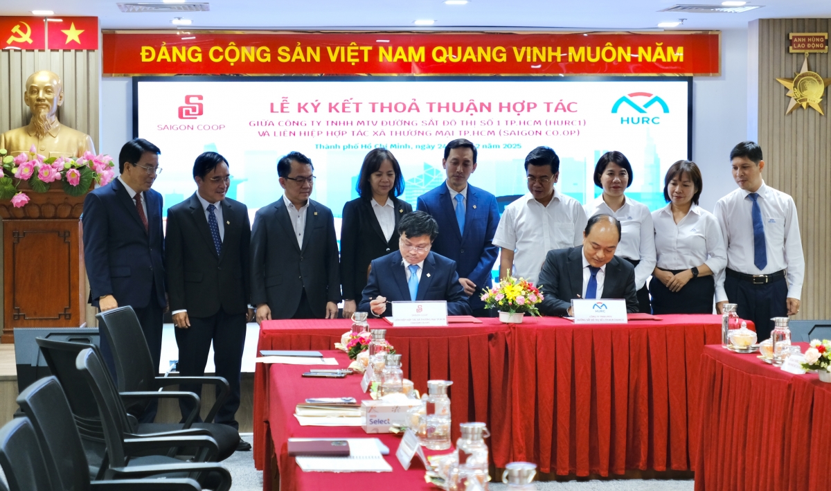 Đại diện lãnh đạo Saigon Co.op và HURC1 ký kết biên bản ghi nhớ hợp tác giữa 2 bên​​​