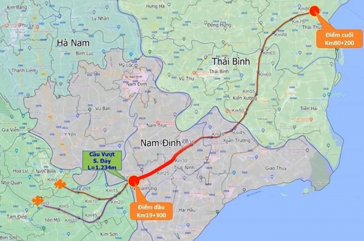 Hướng tuyến cao tốc Ninh Bình - Hải Phòng