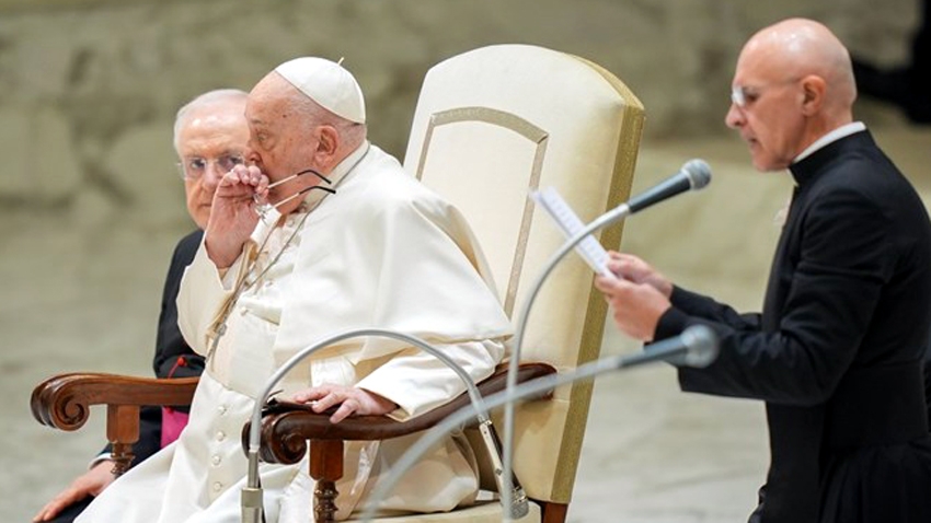 Giáo hoàng Francis ngày 12/2/2025 - Ảnh: National Catholic Reporter