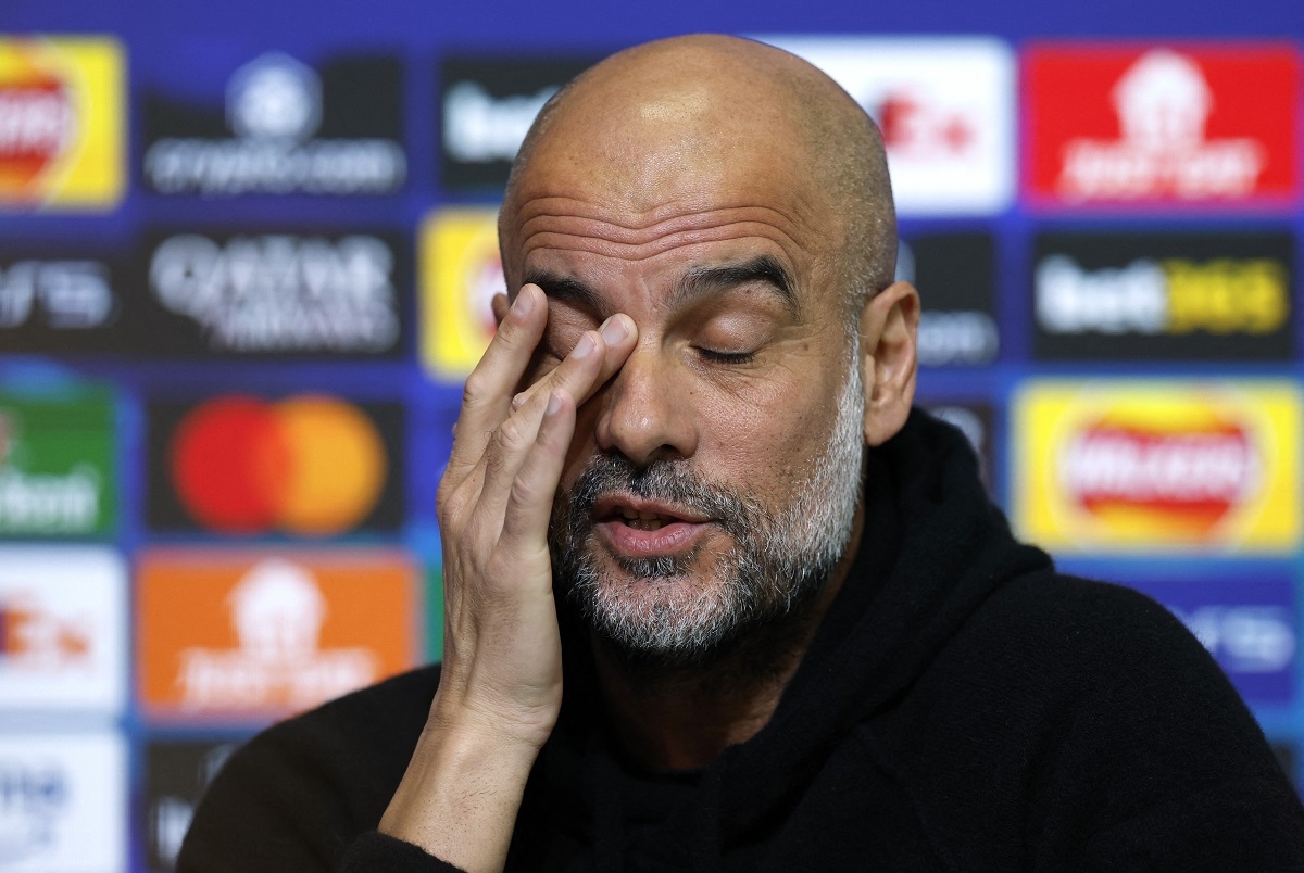 Sự thất vọng của HLV Guardiola. (Ảnh: Reuters). 