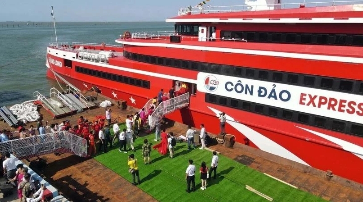 Thang Long ferry at Cau Da port in Ba Ria - Vung Tau province.