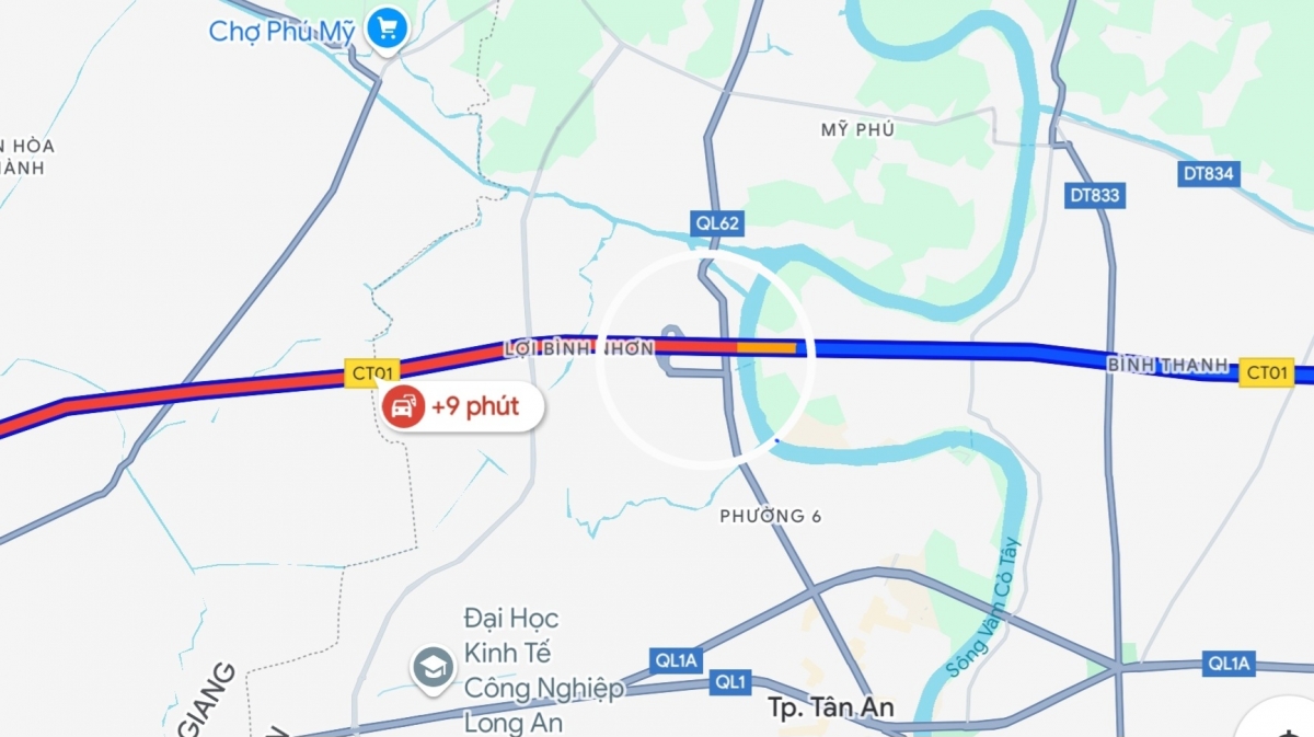 Kẹt xe kéo dài trên cao tốc Trung Lương hướng về Tp. Tân An