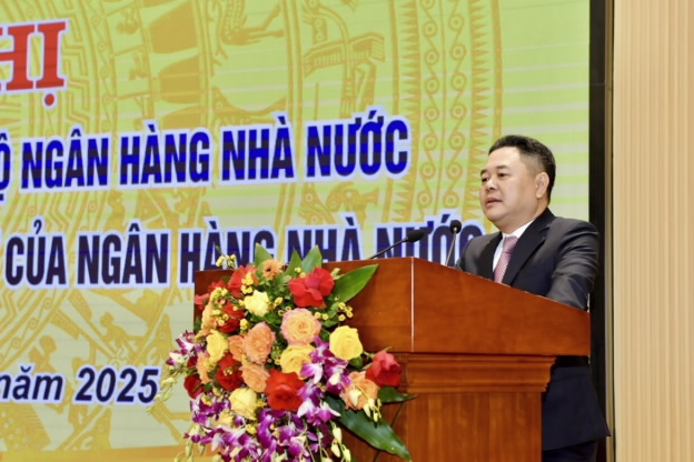 Tân Phó Thống đốc Nguyễn Ngọc Cảnh phát biểu tại buổi lễ