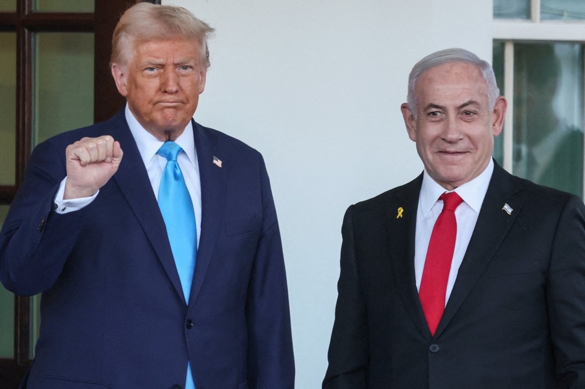 Tổng thống Mỹ Donald Trump gặp Thủ tướng Israel Netanyahu tại Mỹ. Nguồn: Reuters