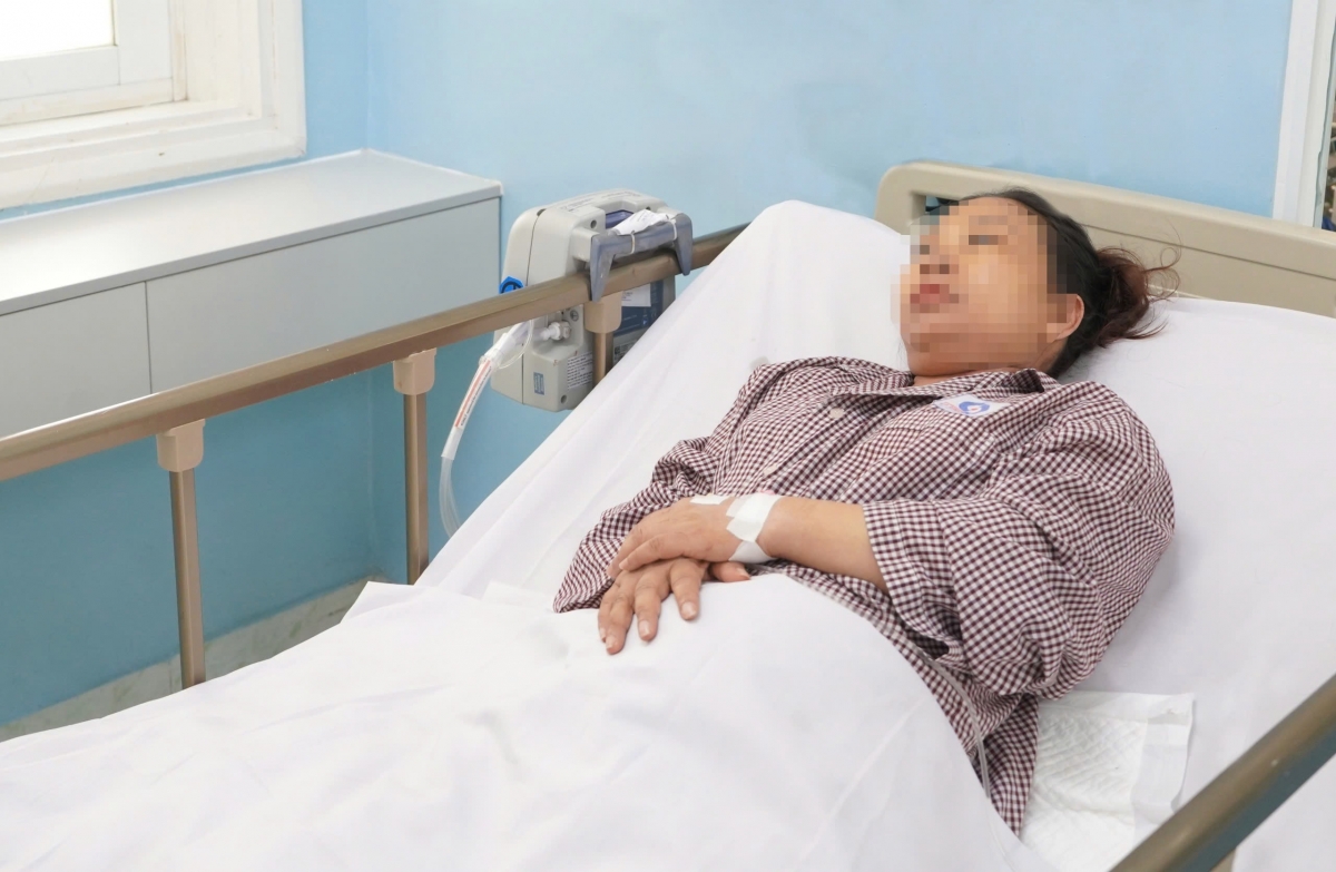 Hình ảnh thai phụ được điều trị (Ảnh BV cung cấp)