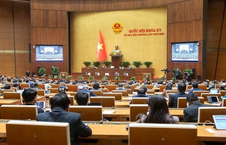 Quốc hội thảo luận tại Hội trường sáng 14/2. Ảnh: Media Quốc hội