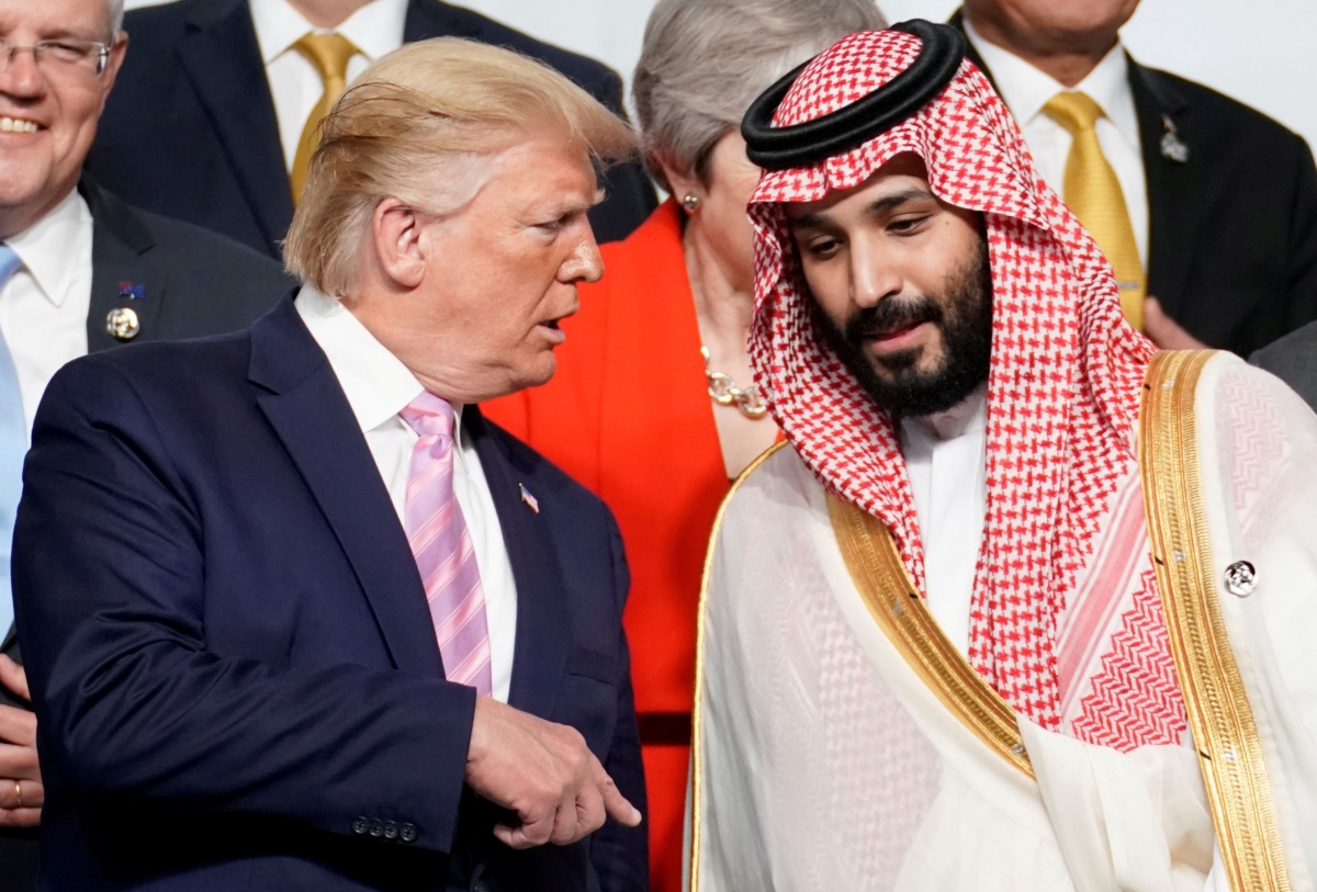 Tổng thống Mỹ Donald Trump và Thái tử Saudi Arabia Mohammed bin Salman tại Hội nghị thượng đỉnh G-20 ở Nhật Bản, tháng 6/2019. Ảnh: Reuters