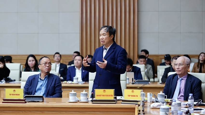 Ông Nguyễn Xuân Trường, Tập đoàn Xuân Trường phát biểu tại Hội nghị - Ảnh VGP/Nhật Bắc