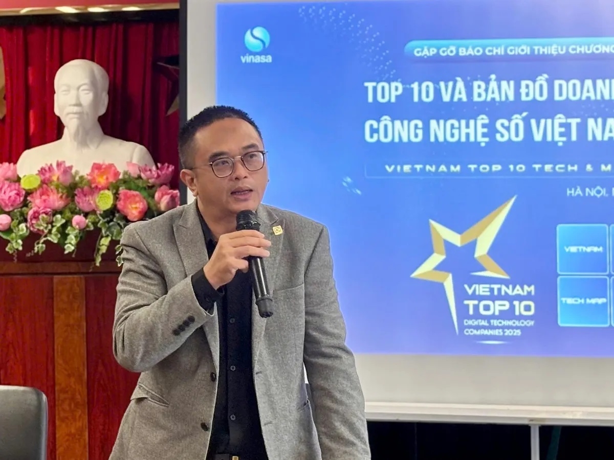 Ông Lâm Quang Nam, Phó Chủ tịch VINASA, đại diện Hội đồng chuyên gia chia sẻ về Bản đồ Doanh nghiệp công nghệ số Việt Nam
