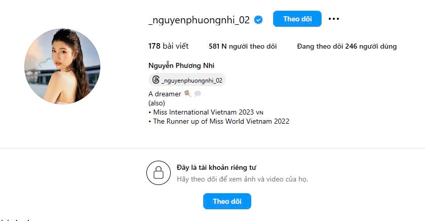 Phương Nhi đã chuyển tài khoản Instagram về chế độ riêng tư