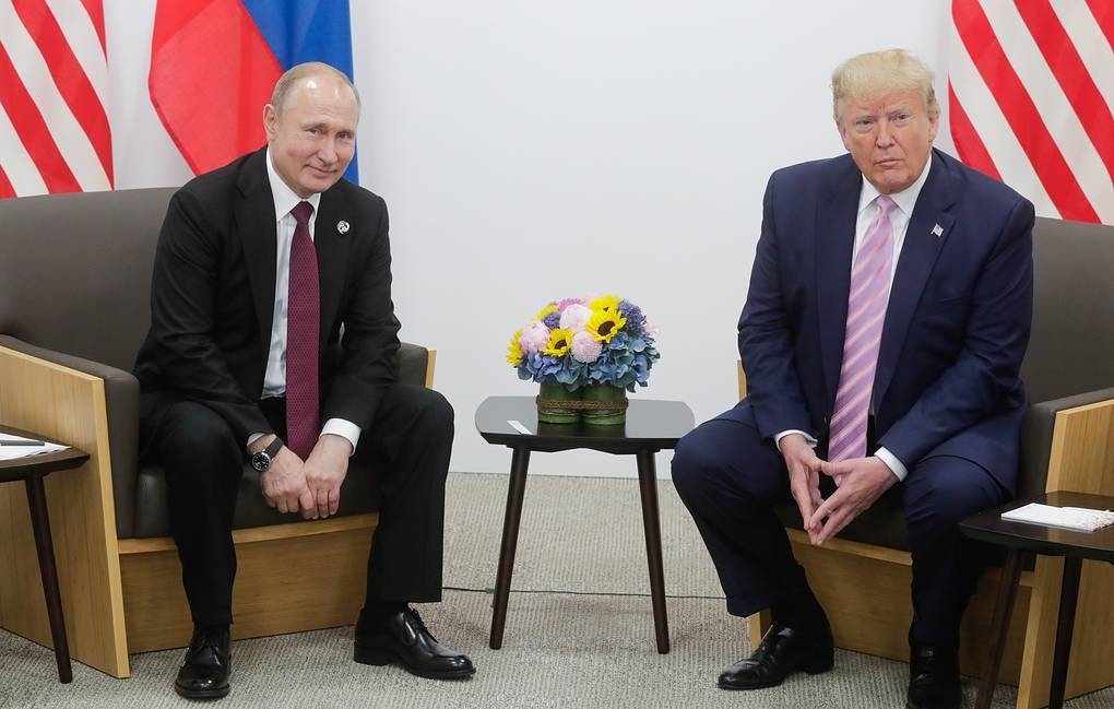 Tổng thống Nga Vladimir Putin và Tổng thống Mỹ Donald Trump tại cuộc gặp song phương bên lề Hội nghị Thượng đỉnh G20 ở Osaka, Nhật Bản, tháng 6/2019. Ảnh: TASS