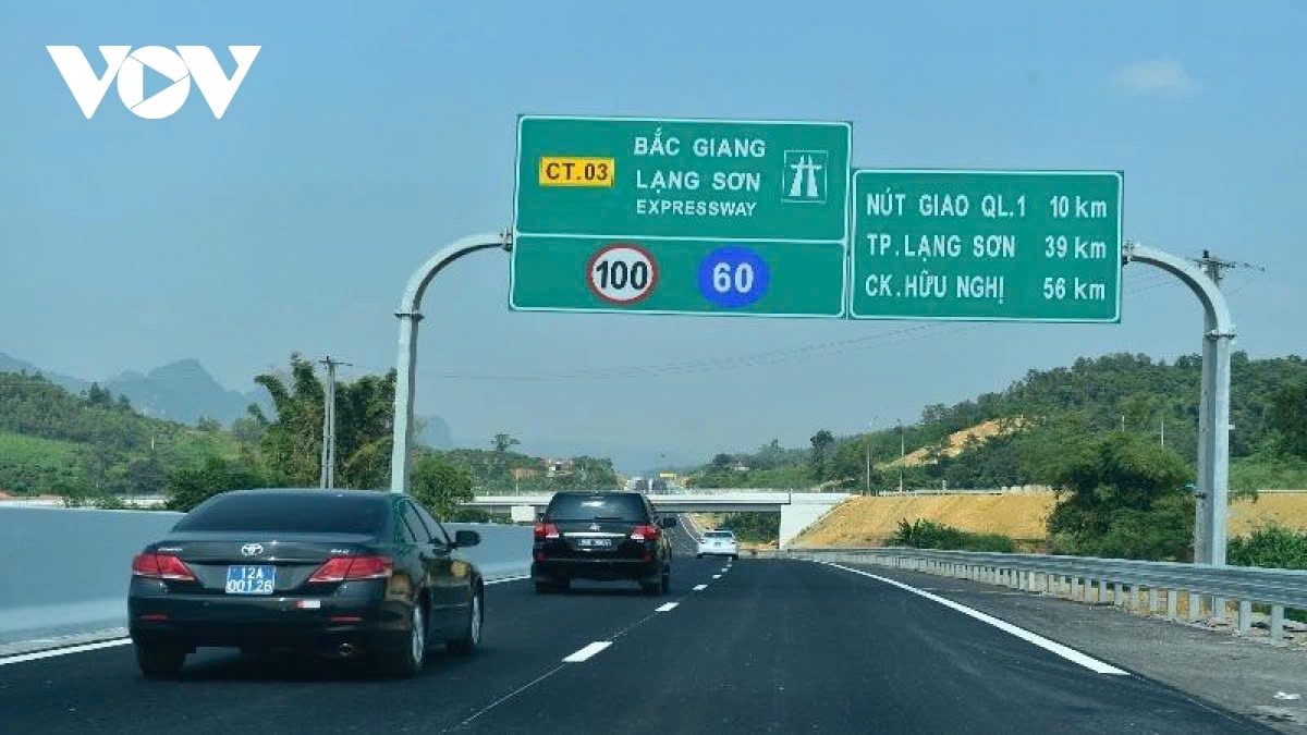 Một đoạn cao tốc Bắc Giang - Lạng Sơn.